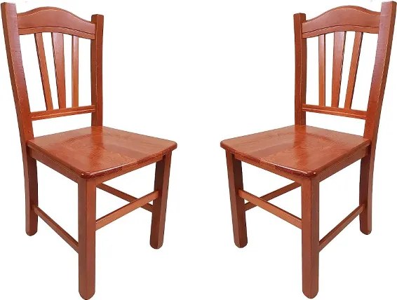 Sedia in legno massello con seduta legno Ciliegio SILVANA set da 2