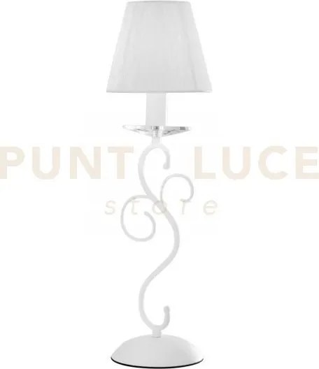 Lume perla bianco 1 luce attacco e14 15x40cm metallo vetro-cristall...
