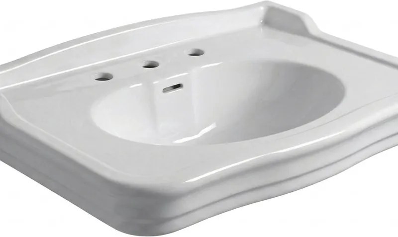 Lavabo consolle Impero rettangolare in ceramica bianco 3 fori 100 cm