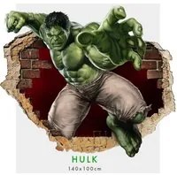 Incredibile Hulk 2019 - Adesivi murali parete 3D wall sticker cameretta bimbi Misura: 150x100 cm