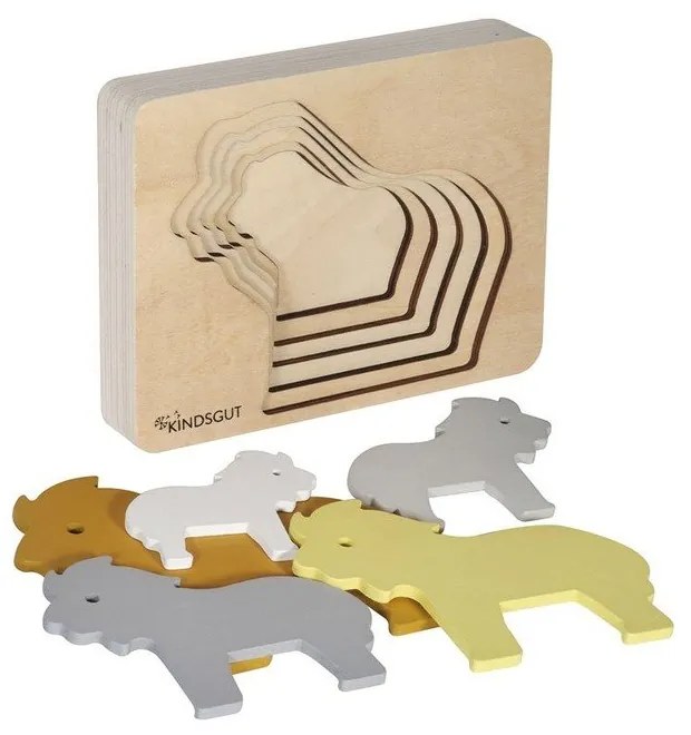 Puzzle a inserimento in legno Lion - Kindsgut