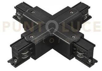 Connessione a x per binario trifase rail nero satinato led-rail-x-ner