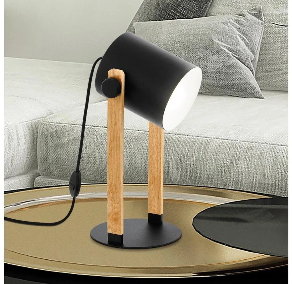 Eglo 43047 - Lampada da tavolo HORNWOOD 1xE27/28W/230V