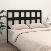 Testiera per Letto Nera 145,5x4x100cm in Legno Massello di Pino