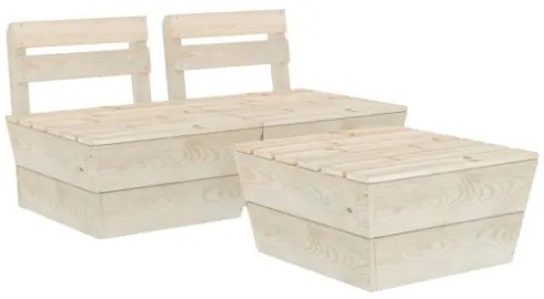 Set Divani da Giardino su Pallet 3 pz in Legno Abete Impregnato