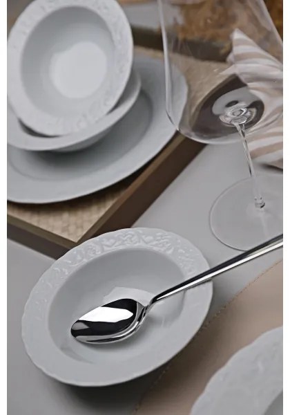 Servizio da tavola 18 pezzi in porcellana, bianco