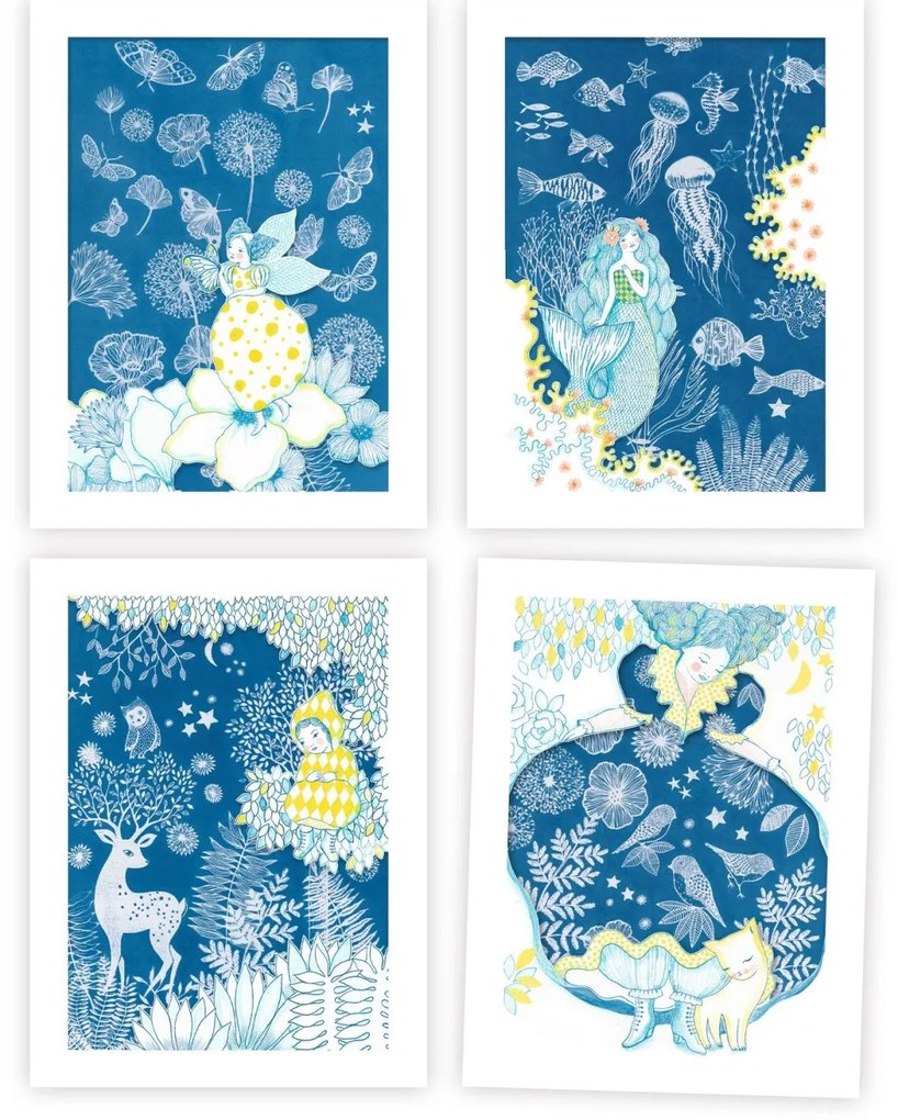 Set creativo - Cianotipia - Al chiaro della luna