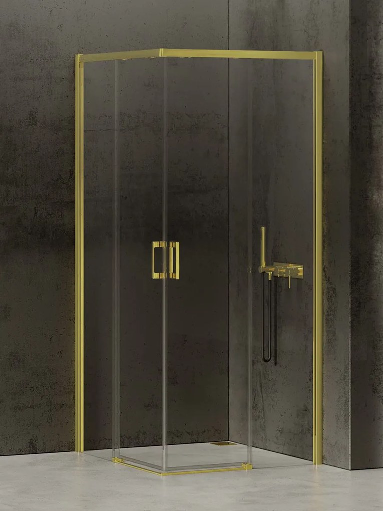 New Trendy Prime Light Gold box doccia 110x80 cm rettangolare oro lucida/vetro trasparente D-0422A/D-0417A