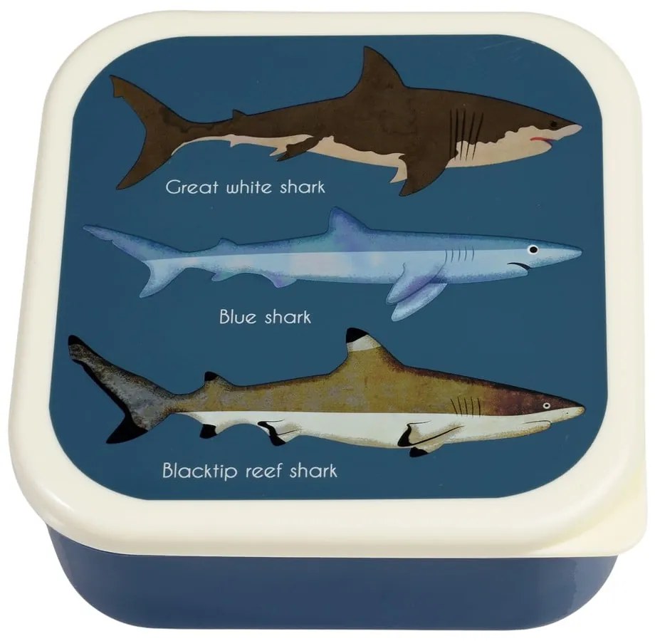 Portapranzo per bambini blu scuro 3 pz Sharks – Rex London