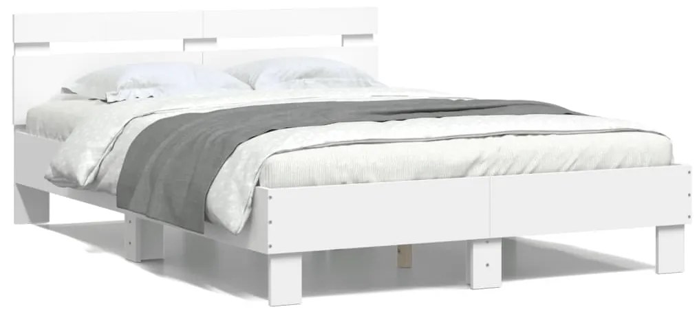 Giroletto Con Testiera Bianco 120x200 Cm İn Legno Multistrato /