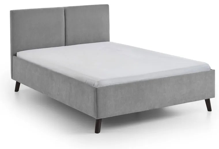 Letto matrimoniale imbottito grigio con rete inclusa 140x200 cm Piano – Meise Möbel