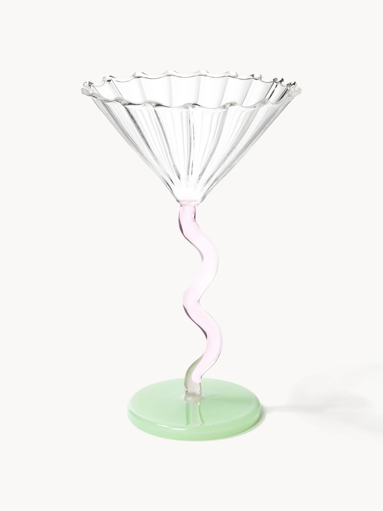 Set di 2 bicchieri da Martini in vetro borosilicato Curve
