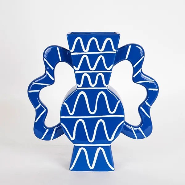 Vaso in ceramica 37,5x35,5 cm blu