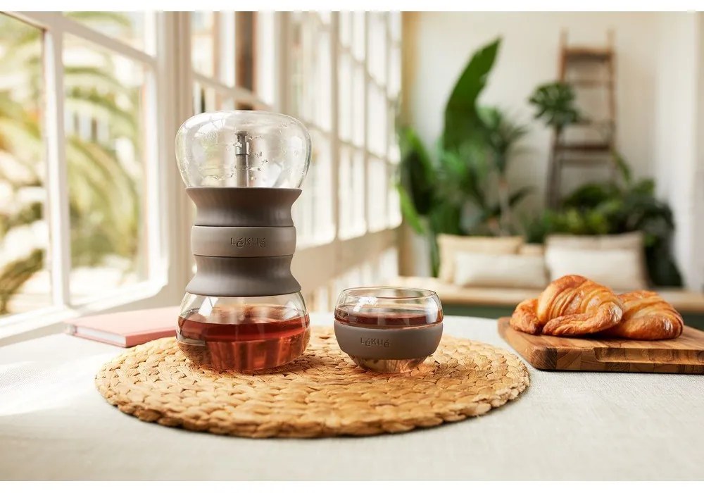 Teiera marrone chiaro in vetro con filtro 500 ml – Lékué