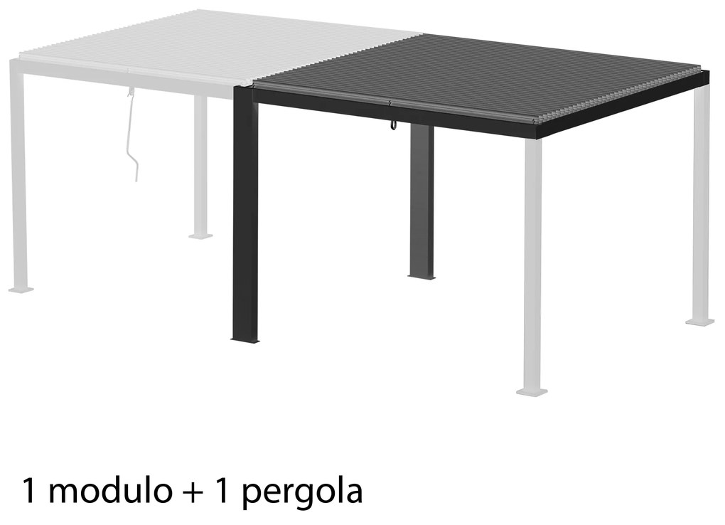 MOONTRIMMER - modulo per estensione pergola bioclimatica in alluminio modulare 3 x 3 m