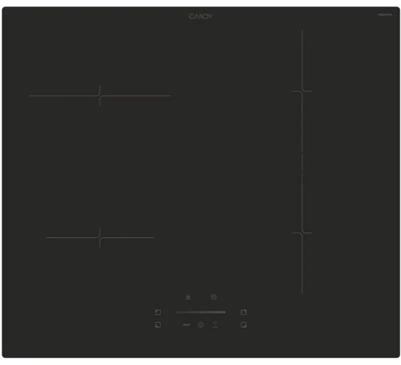 CTP643C/YEP Piano Cottura Induzione 4 Fornelli 59cm Da Incasso Nero - Candy