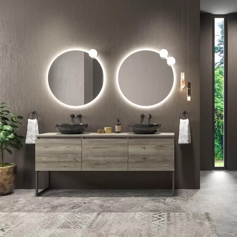 Mobile bagno a terra 180 cm con piano e 3 cassetti SP-180P3 - KAMALU