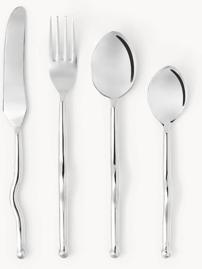 Set di 4 posate lucide Juno, 1 persona