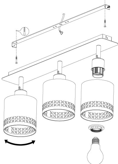Eglo 99278 - Luce Spot ESTEPERRA 3xE27/28W/230V