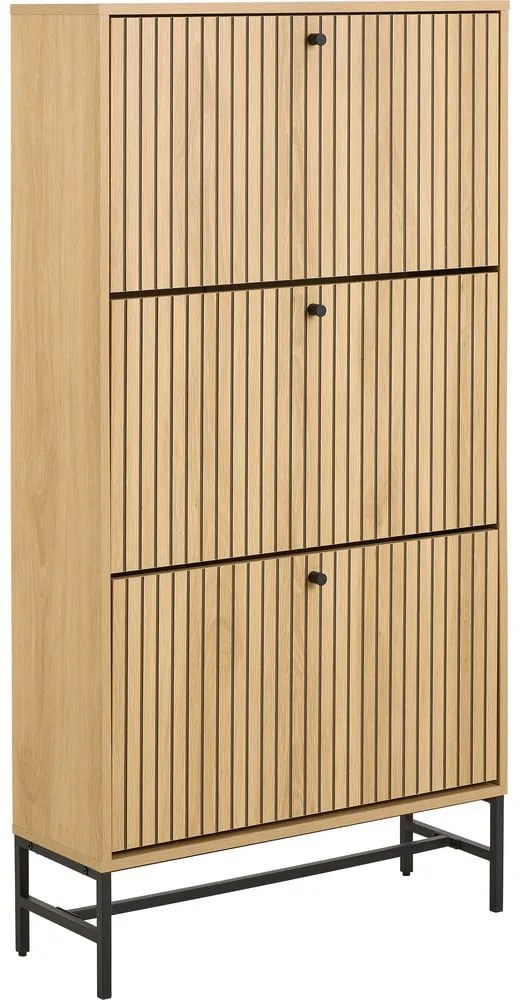 Scarpiera con ante effetto rovere in colore naturale 72x140x25 cm Albany - Actona