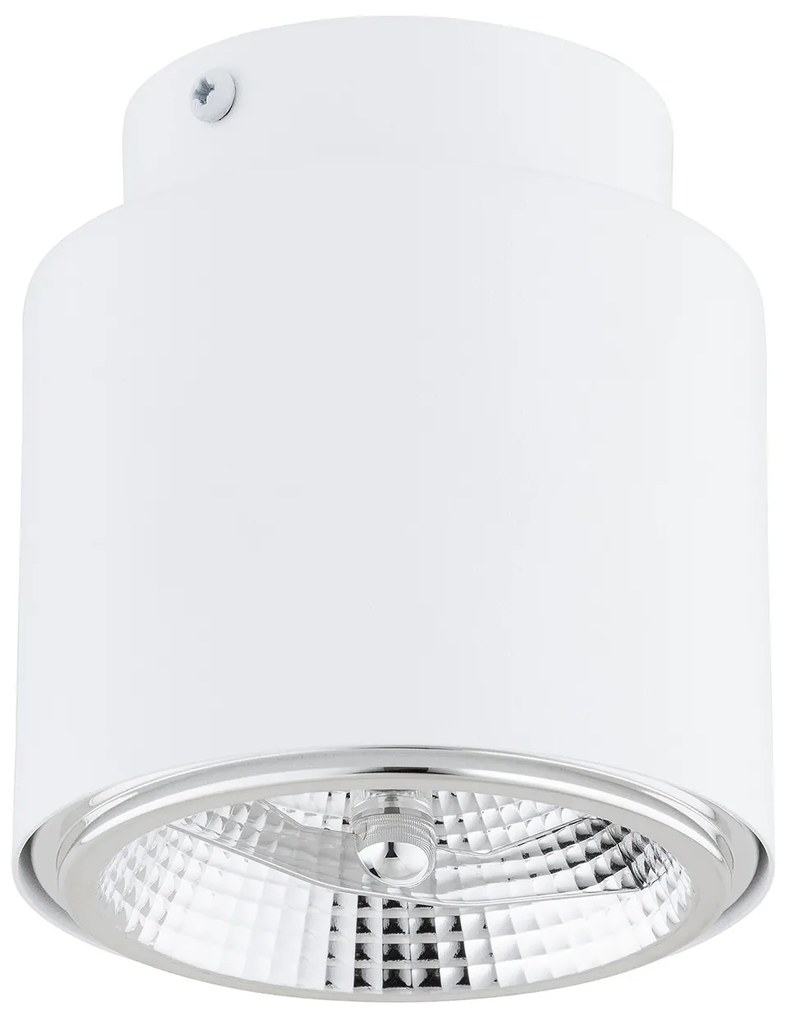 Plafoniera Moderna 1 Luce Faretto Ptah In Acciaio Bianco