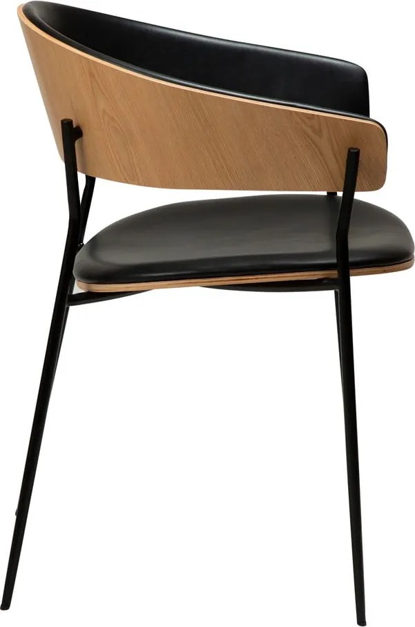 Sedia da pranzo nera/colore naturale chiaro con braccioli Crib – DAN-FORM Denmark