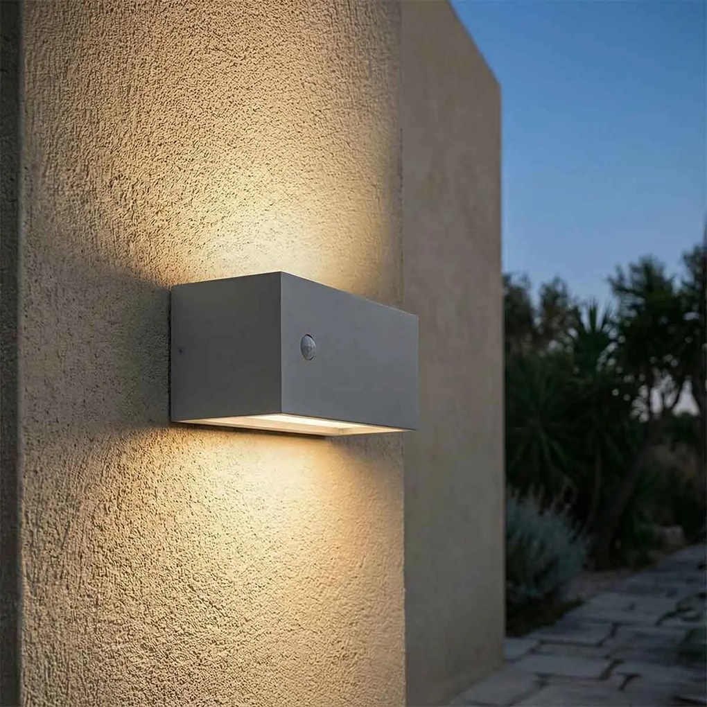 Applique BAND con Sensore Movimento E27 per esterno IP65 - Grigia