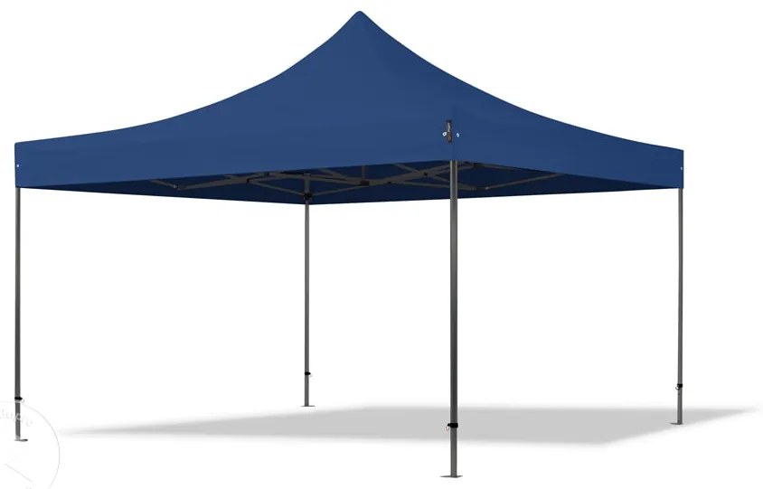 TOOLPORT 4x4 m gazebo pieghevole con laterali (finestre panoramiche), PREMIUM acciaio, blu scuro - (600091)