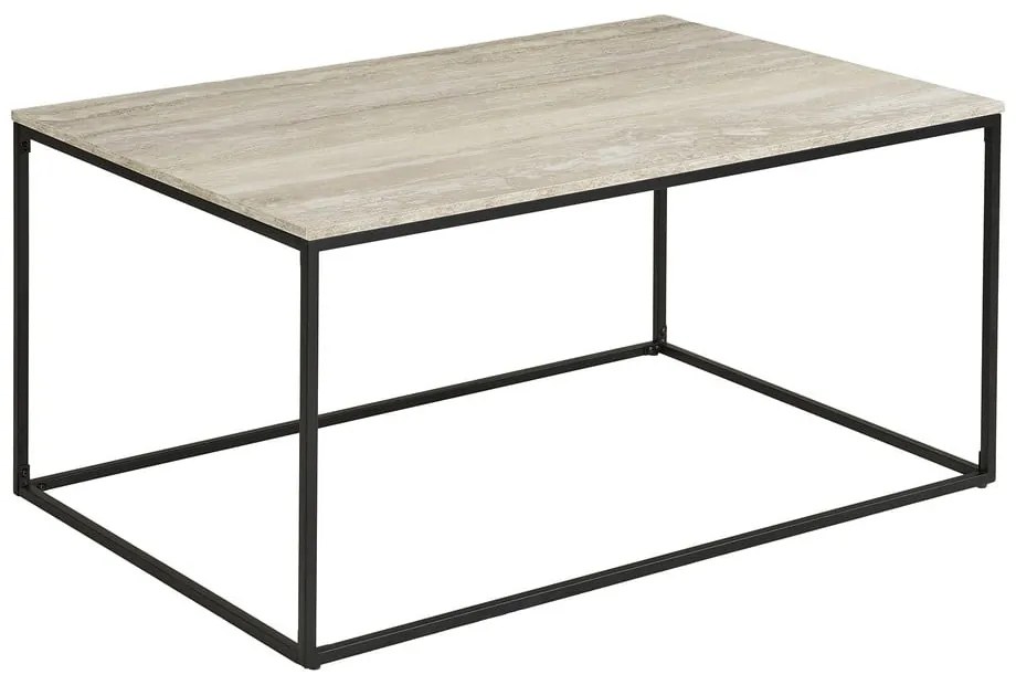 Tavolino da salotto nero/beige con effetto pietra 60x90 cm Vita – House Nordic