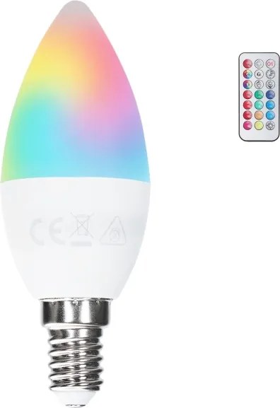 Aigostar - Lampadina LED RGBW dimmerabile C37 E14/6W/230V 3000K + telecomando