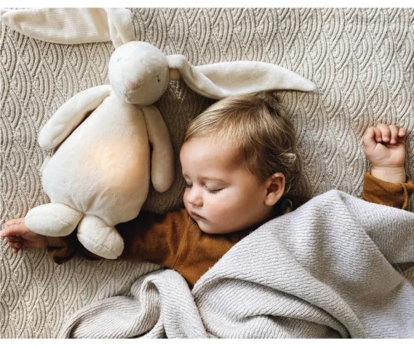 Moonie - Compagno di coccole con melodia e luce coniglietto 2.0 organic cappuccino