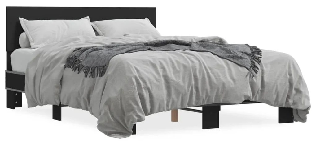 Giroletto Nero 120x200 Cm İn Legno Multistrato E Metallo /