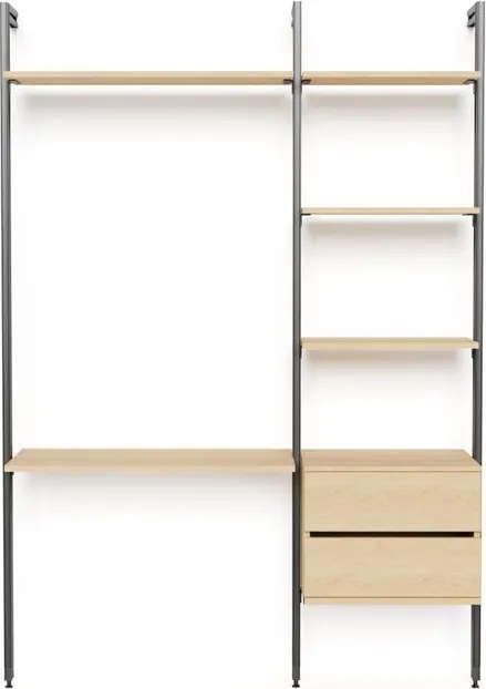 Kit cabina armadio Project Kit Smart W. Industriale in alluminio 152.5 x 220 x 50 cm marrone/antracite
