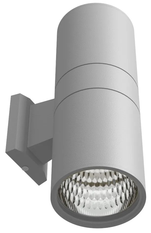 Applique Cilindrica Bidirezionale XL IP54 Con 2 basi E27 - Grigia