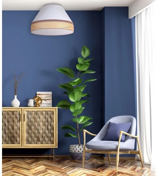 Duolla - Plafoniera AVIGNON 1xE27/15W/230V diametro 50 cm bianco/rattan