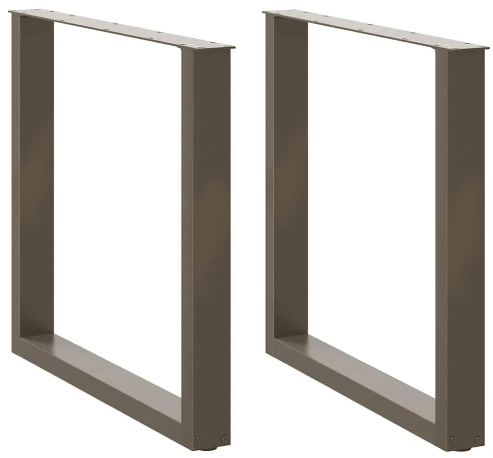 Gambe Tavolo Pranzo A U 2 Pz 80x(72-73) Cm Acciaio /