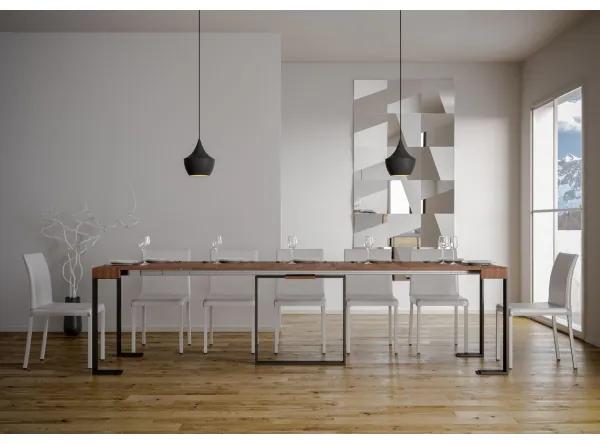 Tavolo consolle allungabile FUTURA ART legno massello abete telaio antracite