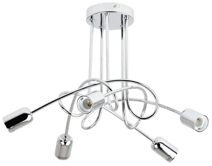 Plafoniera moderno Zeta Ø 48 cm cromo IP20, 5XE27