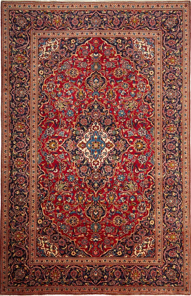 Kashan Tappeto persiano 300x200 Blu (Iran) Annodato A Mano
