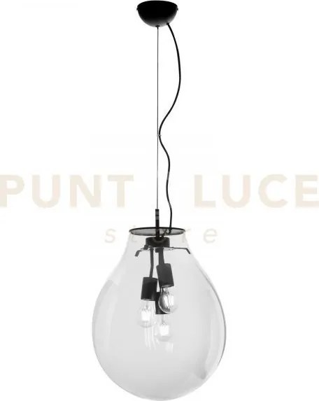 Lampadario a sospensione azuma trasparente 3 luci attacco e27 38x17...