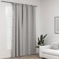 Tenda Oscurante Effetto Lino con Ganci Grigie 290x245 cm 321175