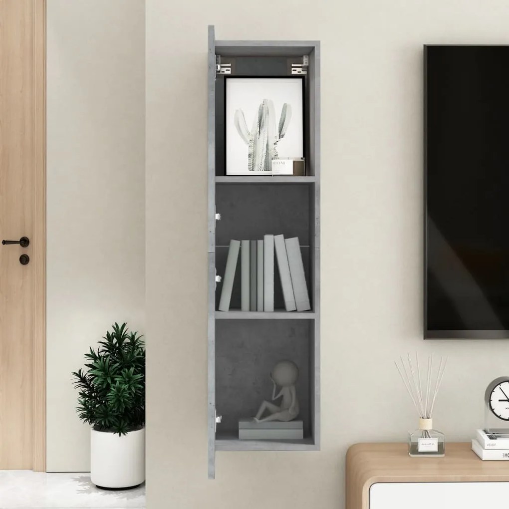 Mobile Porta TV Grigio Cemento 30,5x30x110 cm Legno Multistrato