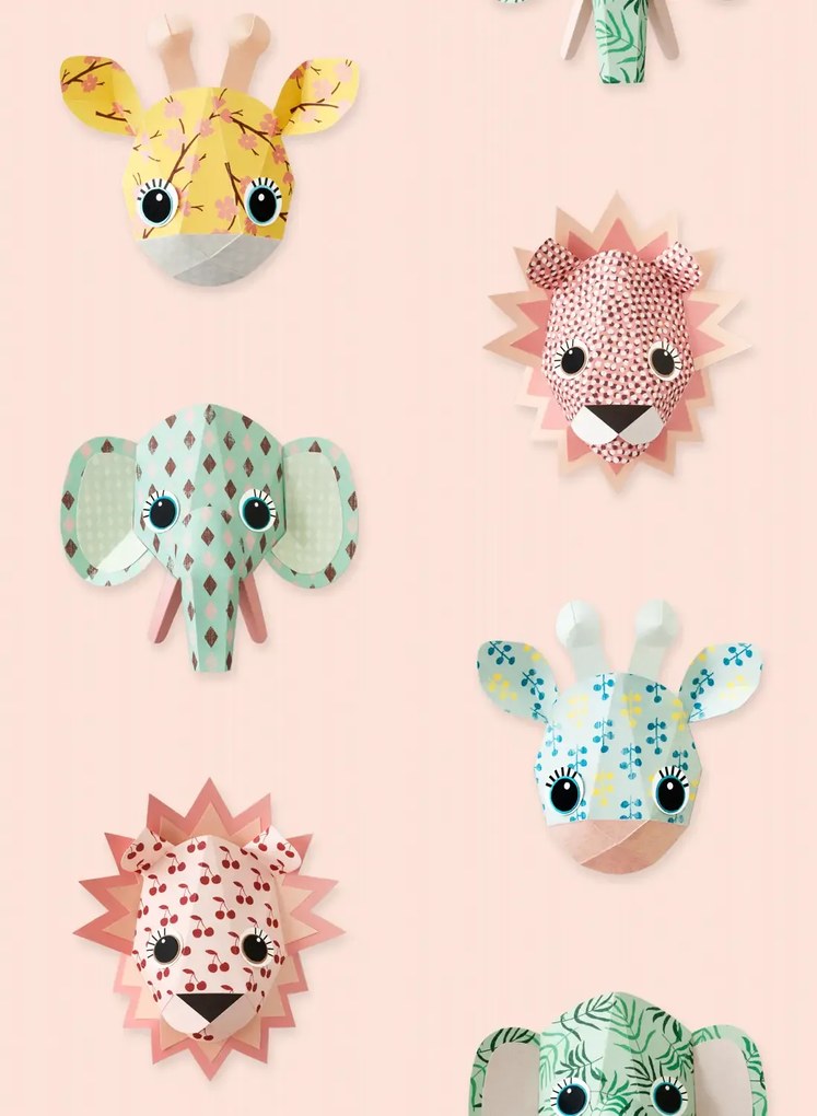 Studio Ditte Tapete Wild Animals Pink
