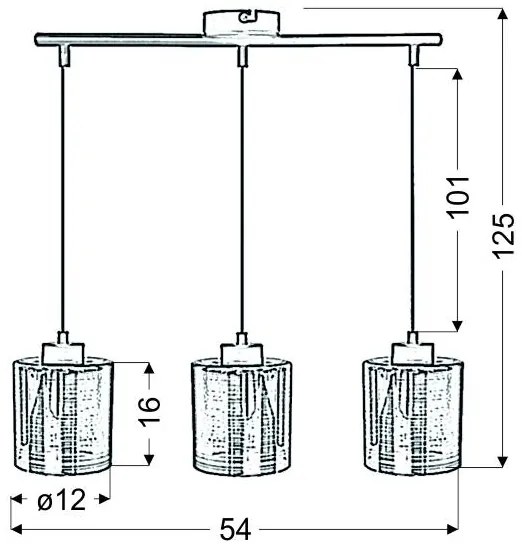 Lampadario a sospensione con filo COX 3xE27/60W/230V oro