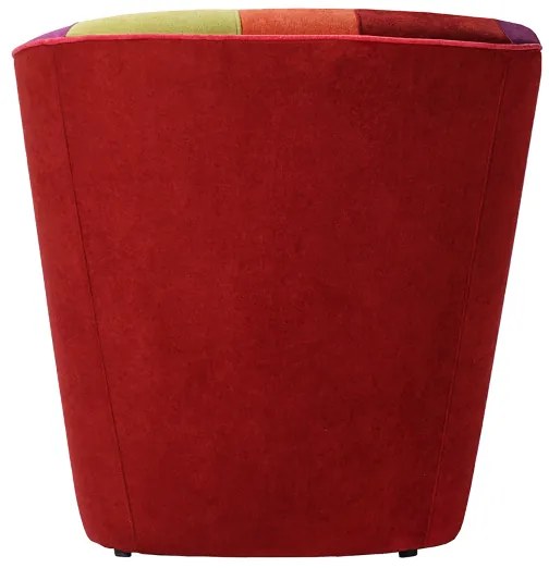 Poltrona da camera ufficio in tessuto BORDEAUX patchwork cucita a mano