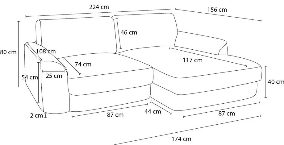Divano angolare nero (con penisola a destra/con chaise lounge) con rivestimento in ciniglia Leonore – Bobochic Paris