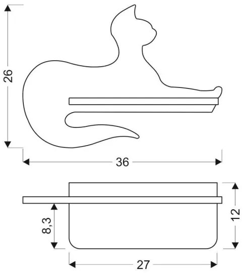 Applique LED per bambini con mensola BLACK CAT LED/5W/230V