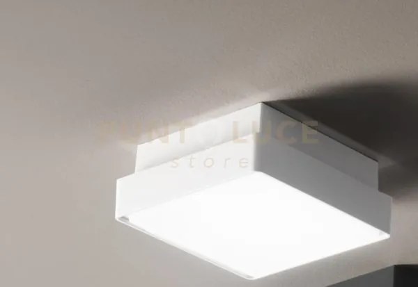 Picca plafoniera per esterni grande bianco 30x30cm 2 luci attacco e27