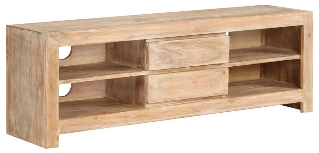Mobile Porta Tv İn Legno Di Acacia 120x30x40cm Marrone Chiaro /