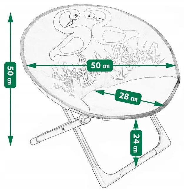 Sedia da campeggio per bambini rosa con fenicottero